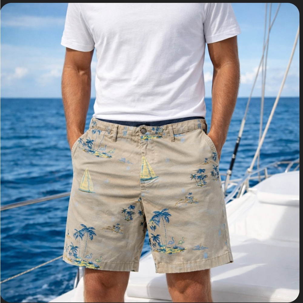Nautica Tropical Print Classic Fit Stretch Deck
Shorts Sz 40w